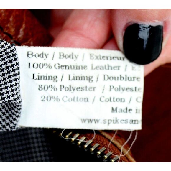 SPIKES & SPARROW BROWN GENUINE LEATHER SHOULDER BAG X-BODY ZIP TOP HANDBAG PURSE - Picture 8 of 11